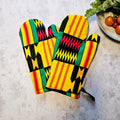 Set of 2 Oven Gloves | African Print 100% Cotton Fabric-0