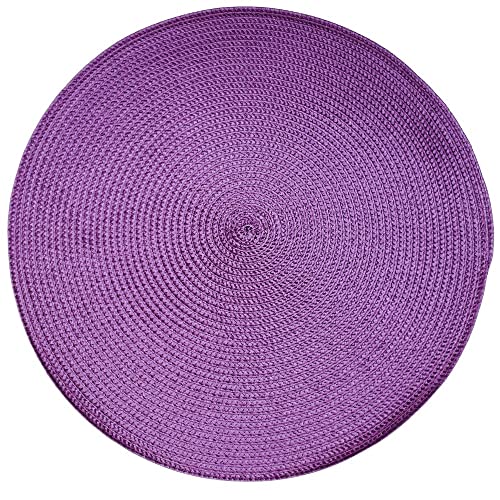 Set of 4 Tabletop Collection Indoor/Outdoor Purple Round Placemat 15" Dia