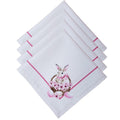 Charlo's Easter Synthetic Cloth Napkins Bunny Basket Reusable Durable 16" X 16"