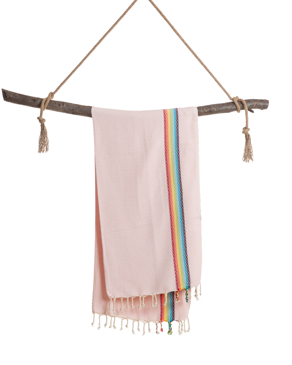 RAINBOW Beach Towel, Turkish Hammam Towel, Spa & Sauna Towel - Pink-1
