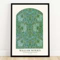 William Morris Pimpernel Green Blue Floral Vintage Exhibition Framed Wall Poster